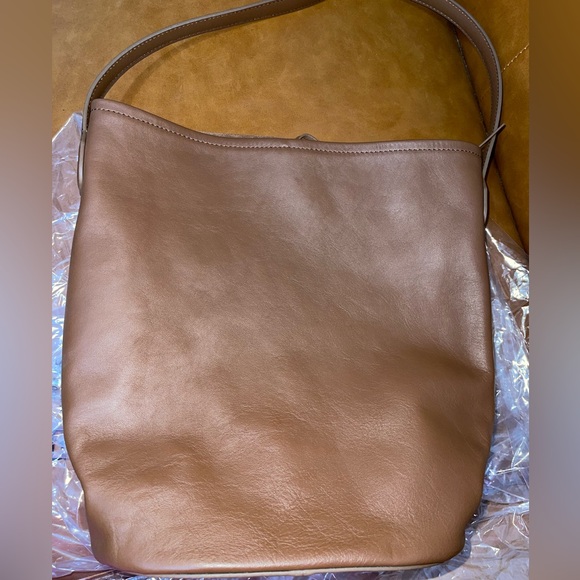 👜 J.CREW Berkeley Bucket Bag Carryall Shoulder in Leather Suede Walnut Brown 👜 - Picture 8 of 10